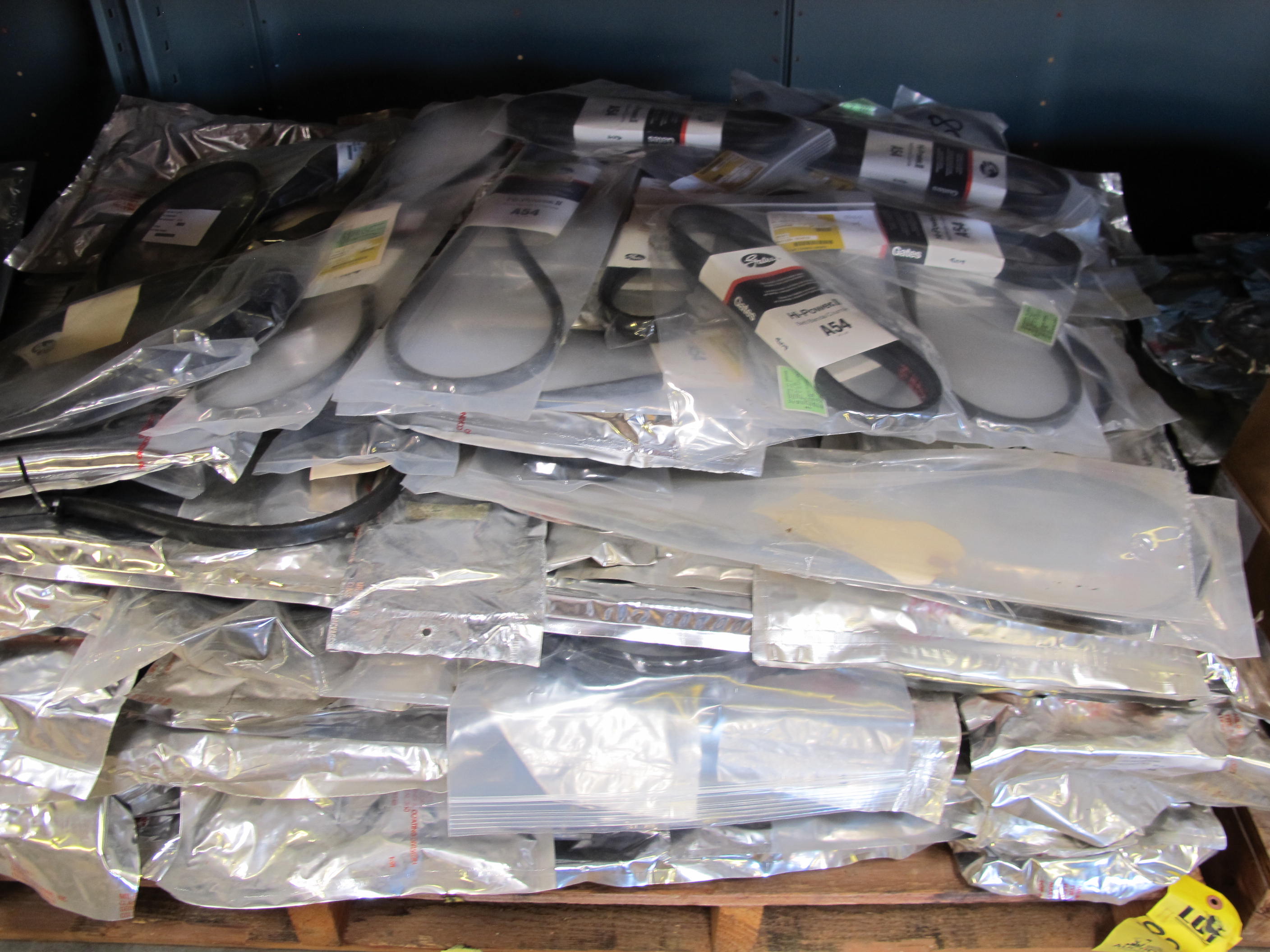 LOT TO INCLUDE: LARGE QUANTITY OF BELTS, GASKETS, AND SEALS. LOADING & HANDLING FEE $30-4166
